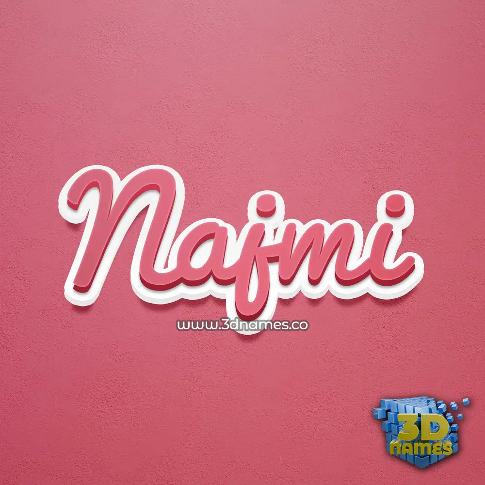 najmi in Red Scribble style - 3D name wallpaper