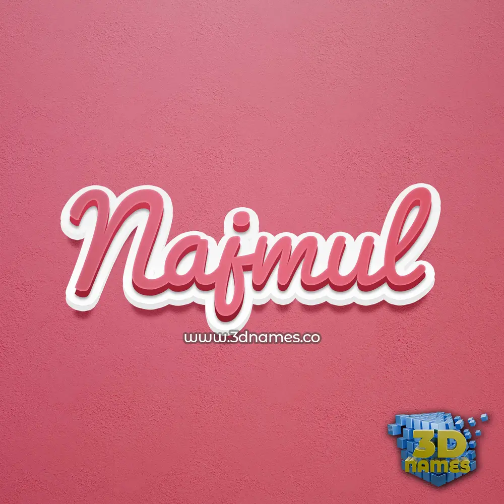 najmul in Red Scribble style - 3D name wallpaper