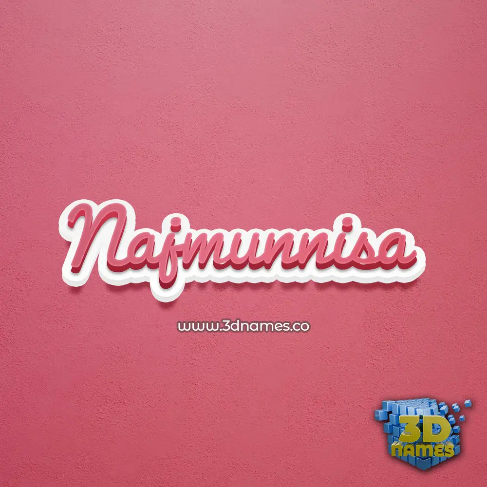 najmunnisa in Red Scribble style - 3D name wallpaper