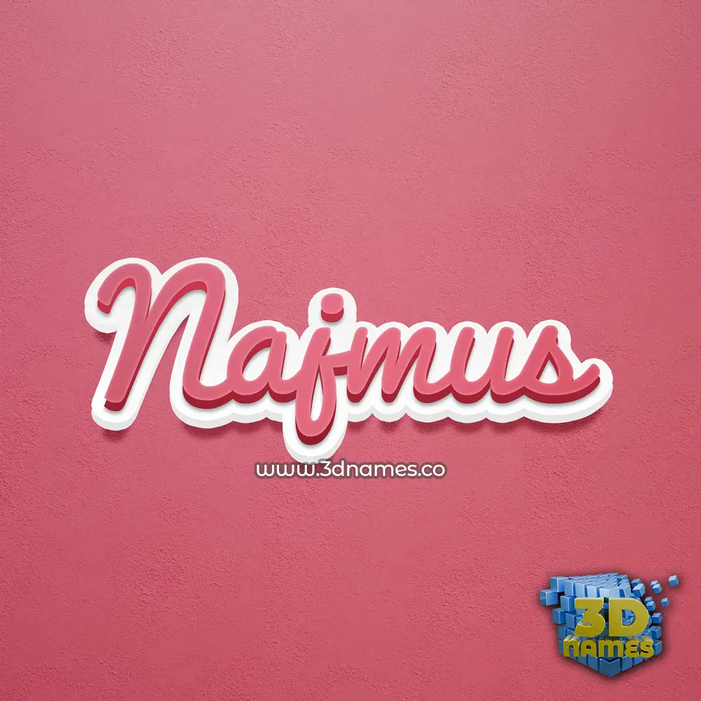 najmus in Red Scribble style - 3D name wallpaper