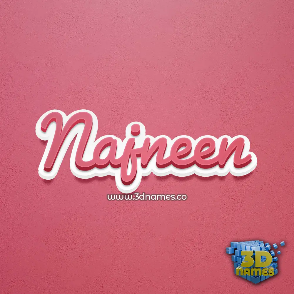 najneen in Red Scribble style - 3D name wallpaper