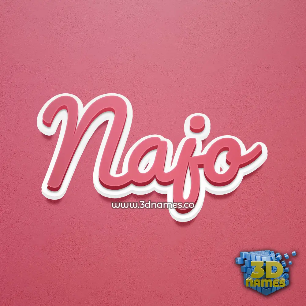 najo in Red Scribble style - 3D name wallpaper