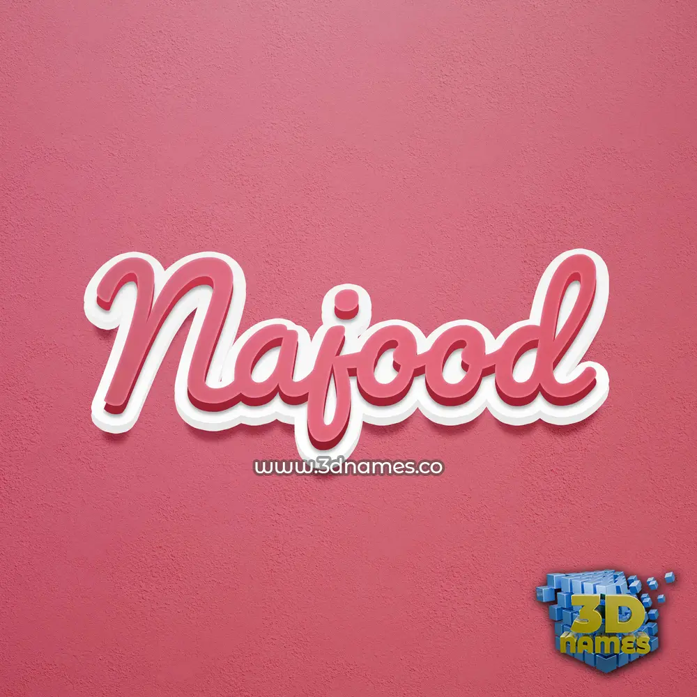 najood in Red Scribble style - 3D name wallpaper