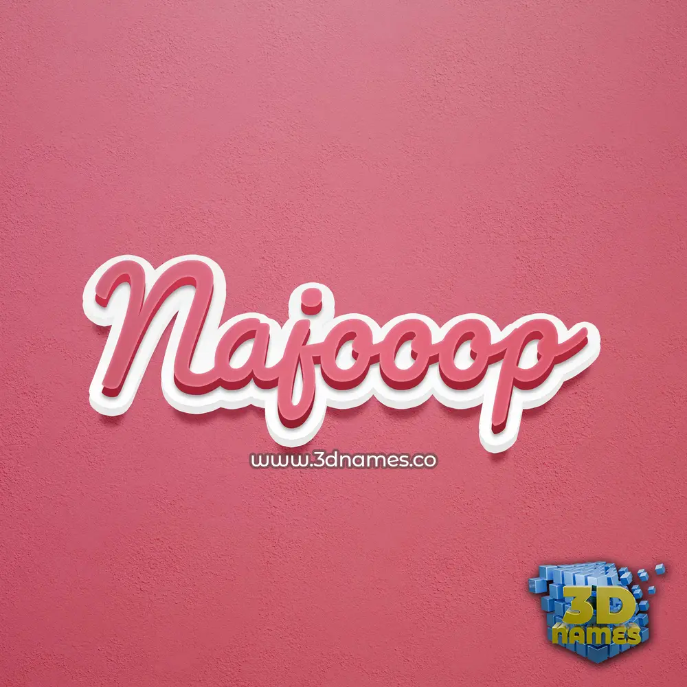 najooop in Red Scribble style - 3D name wallpaper