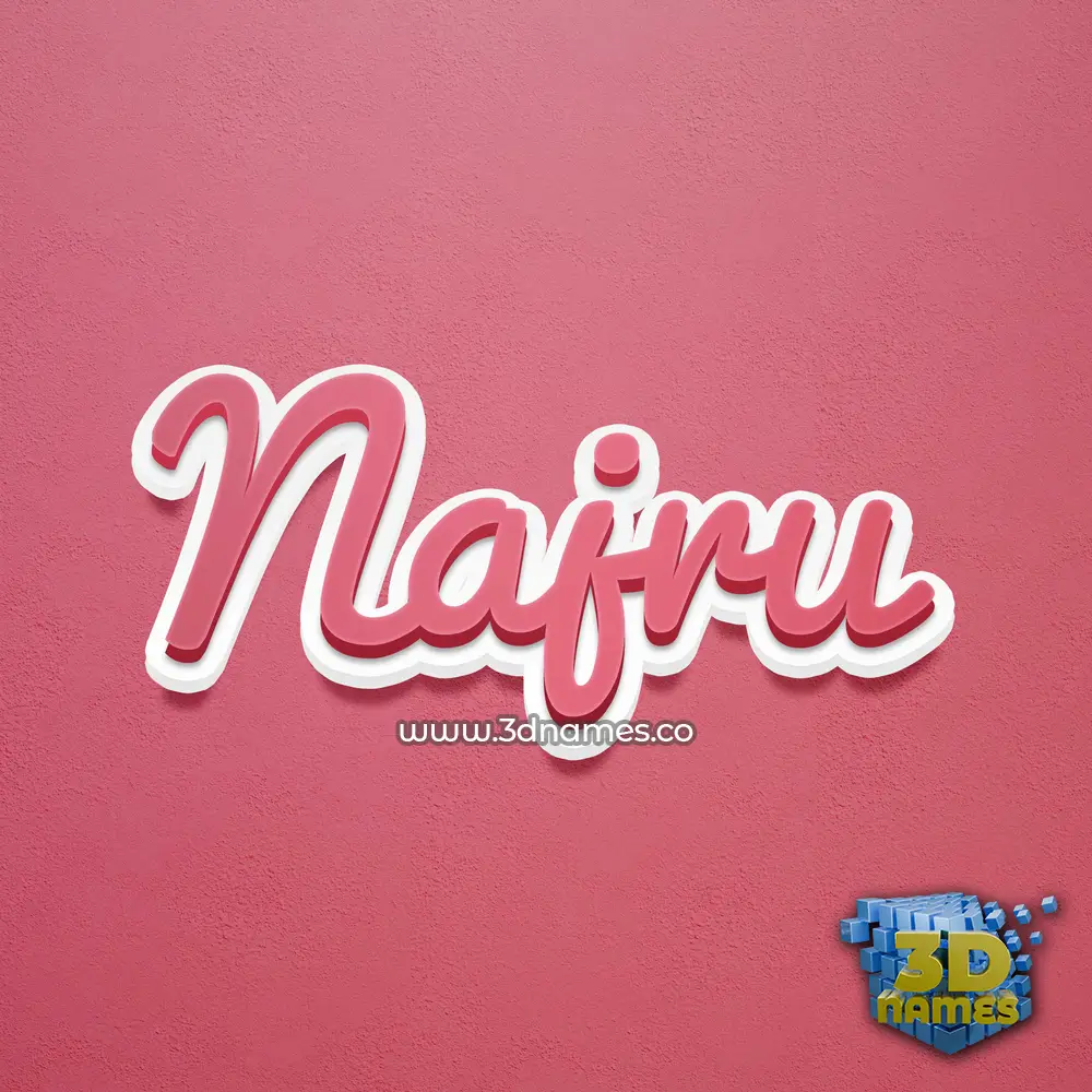 najru in Red Scribble style - 3D name wallpaper