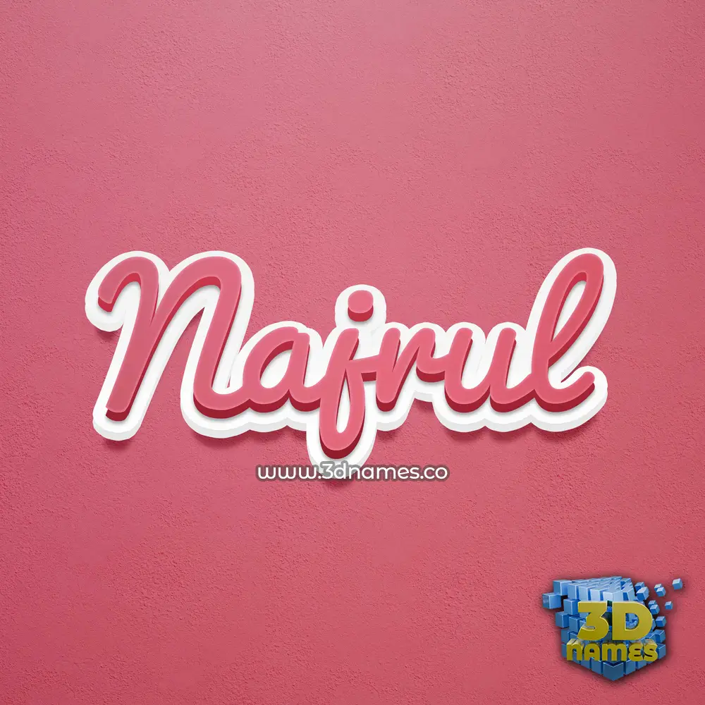 najrul in Red Scribble style - 3D name wallpaper