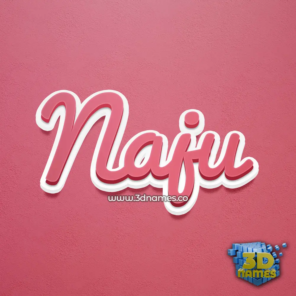 naju in Red Scribble style - 3D name wallpaper
