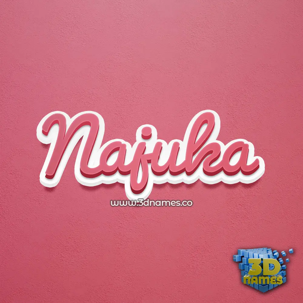 najuka in Red Scribble style - 3D name wallpaper