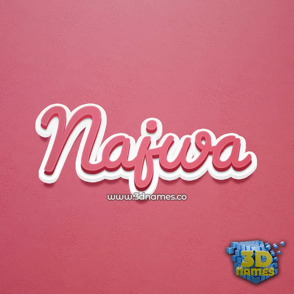 najwa in Red Scribble style - 3D name wallpaper