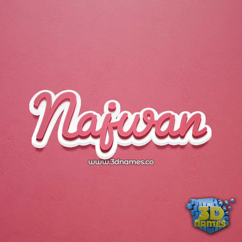 najwan in Red Scribble style - 3D name wallpaper