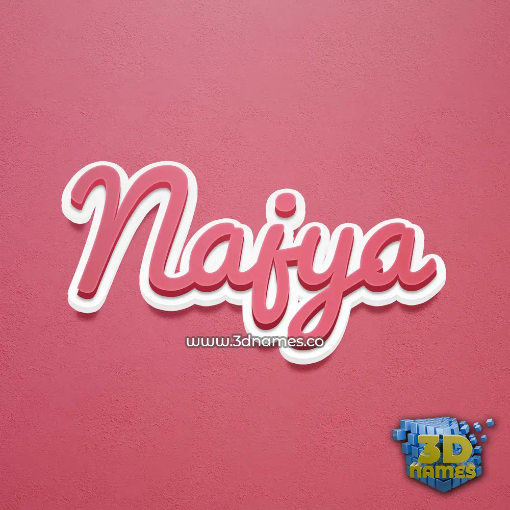 najya in Red Scribble style - 3D name wallpaper