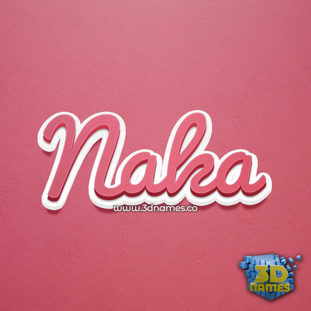 naka in Red Scribble style - 3D name wallpaper
