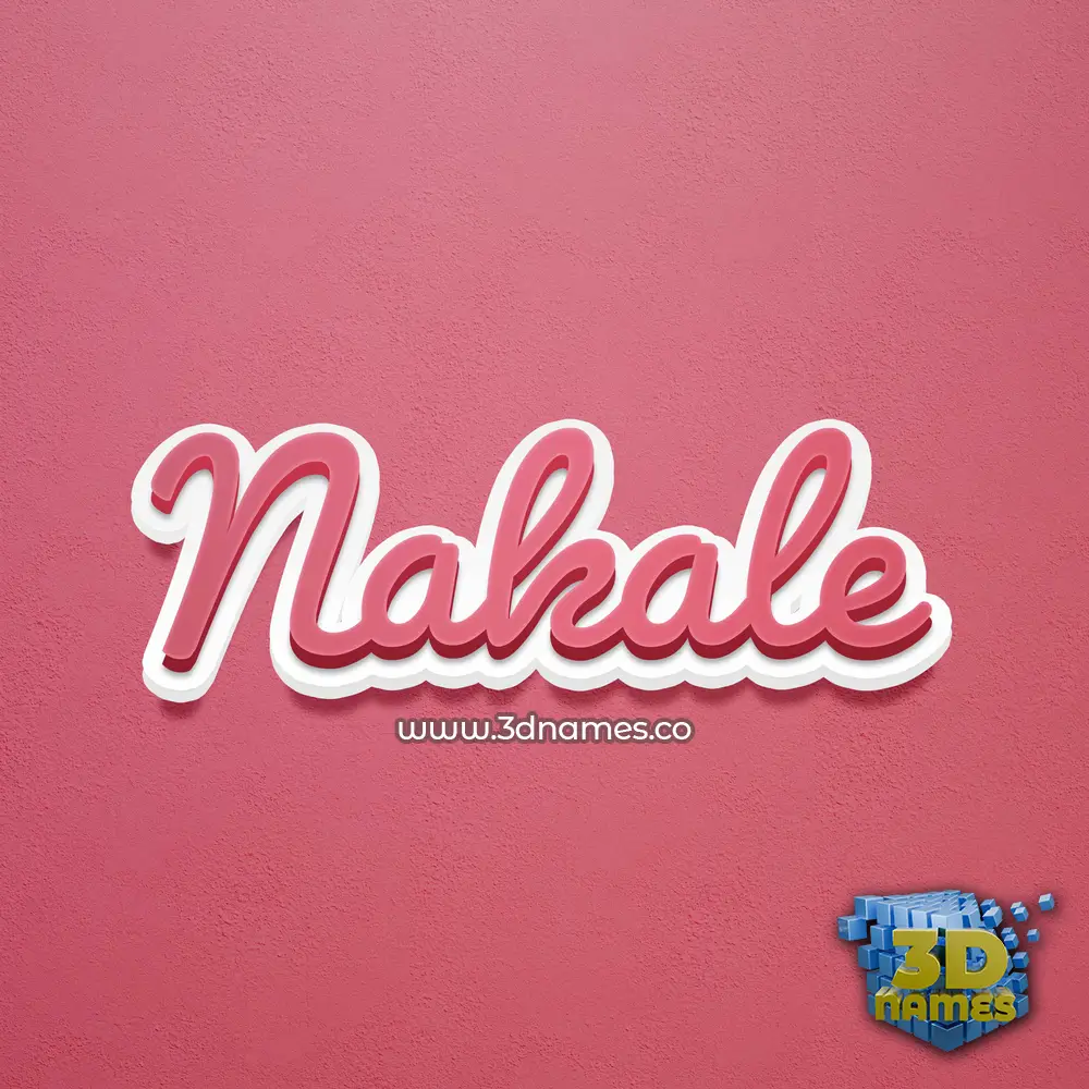 nakale in Red Scribble style - 3D name wallpaper