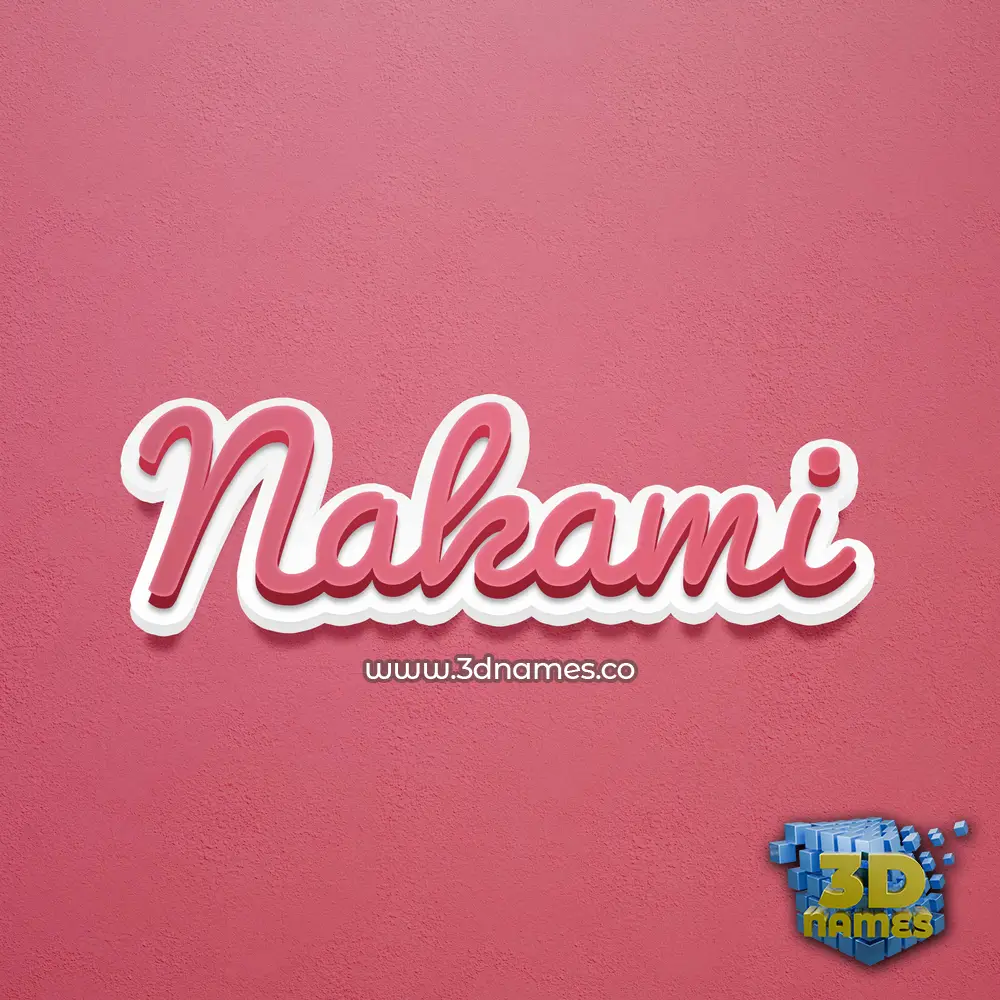nakami in Red Scribble style - 3D name wallpaper