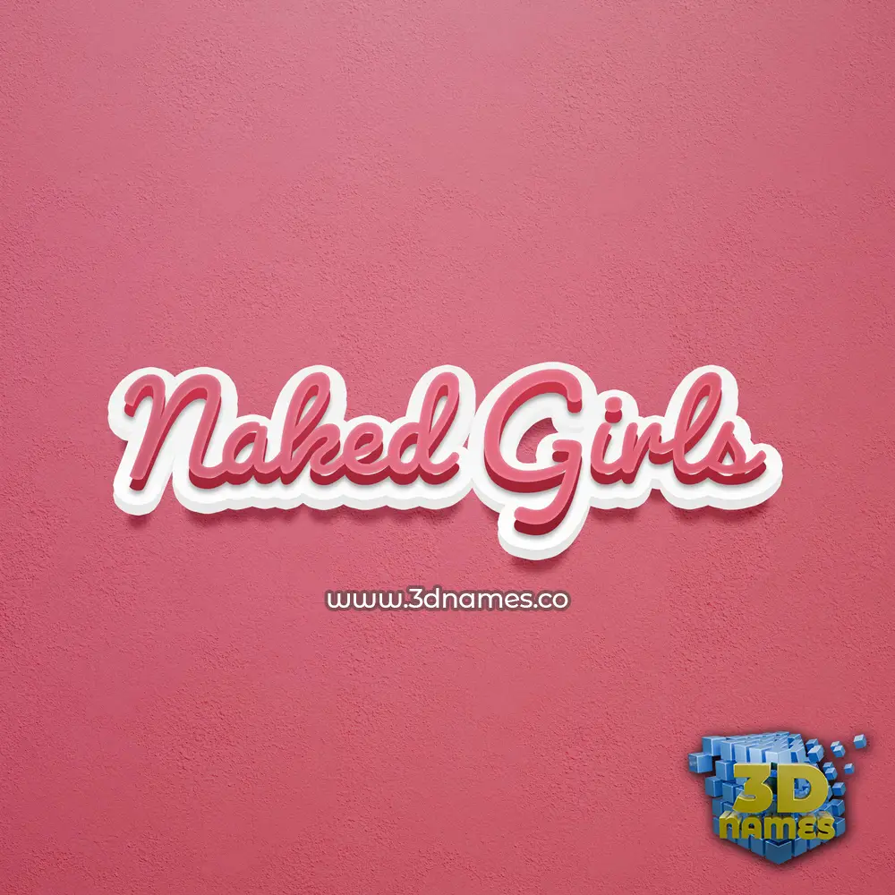 naked girls in Red Scribble style - 3D name wallpaper