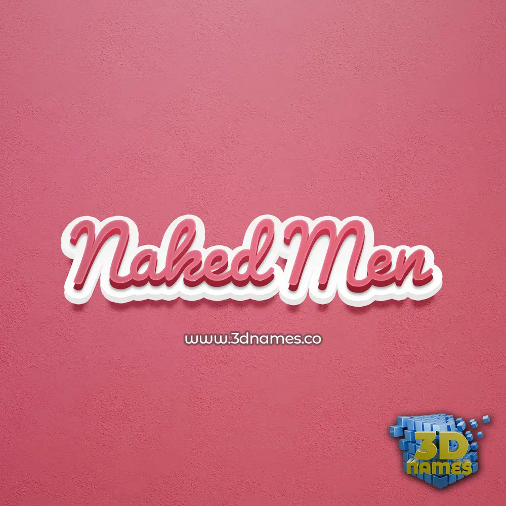 naked men in Red Scribble style - 3D name wallpaper
