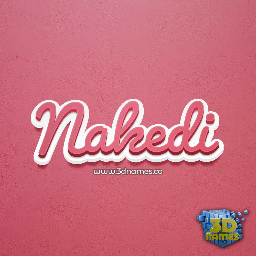 nakedi in Red Scribble style - 3D name wallpaper