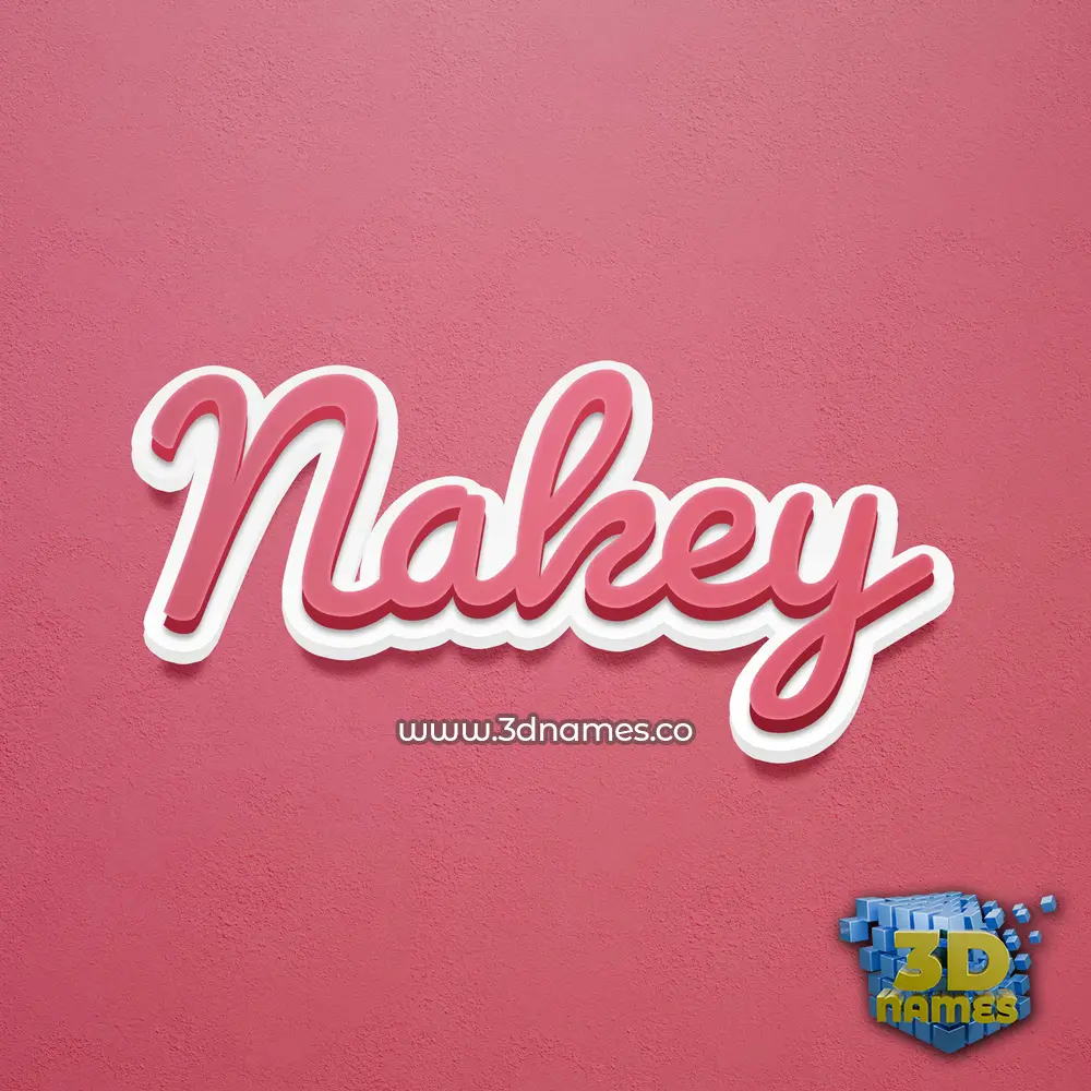 nakey in Red Scribble style - 3D name wallpaper