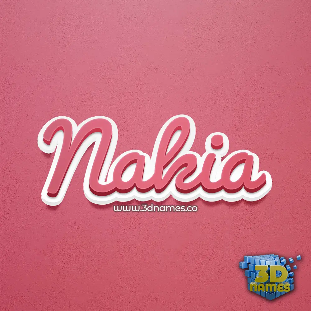 nakia in Red Scribble style - 3D name wallpaper