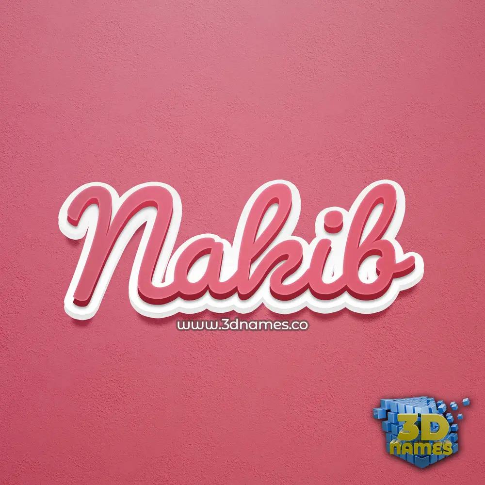 nakib in Red Scribble style - 3D name wallpaper