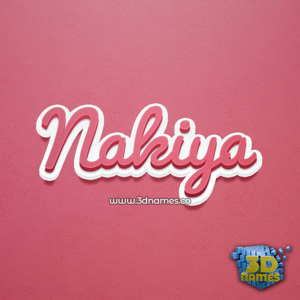 nakiya in Red Scribble style - 3D name wallpaper