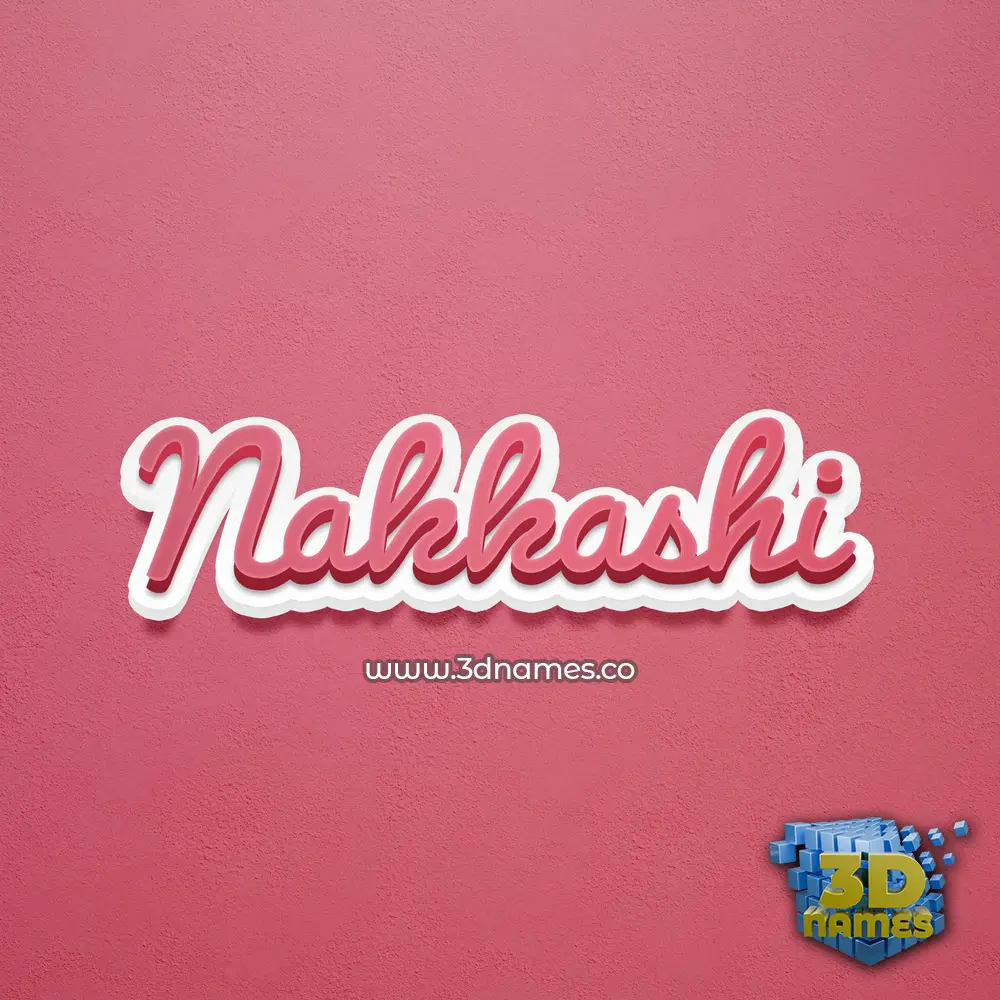 nakkashi in Red Scribble style - 3D name wallpaper