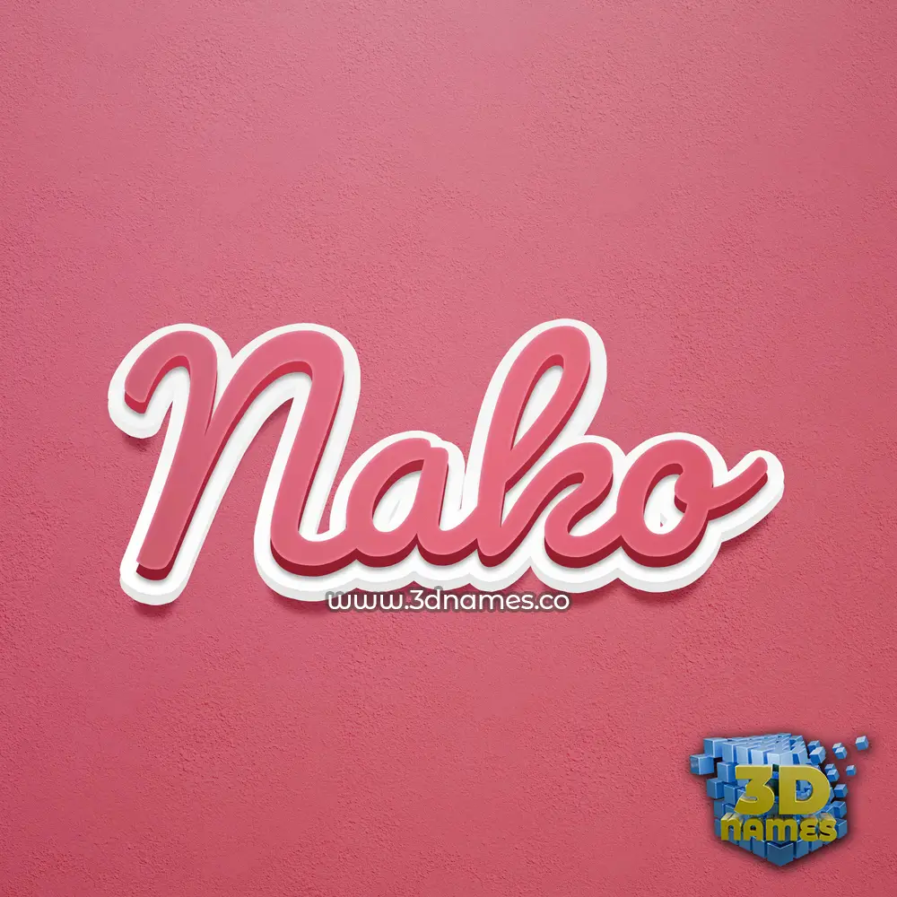 nako in Red Scribble style - 3D name wallpaper