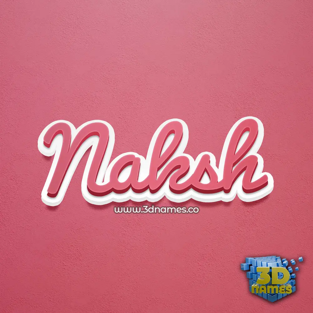 naksh in Red Scribble style - 3D name wallpaper