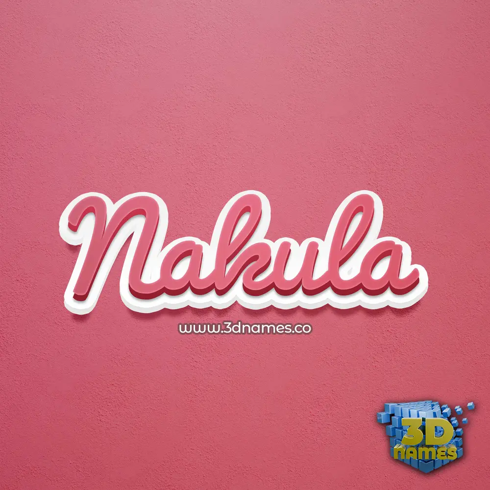 nakula in Red Scribble style - 3D name wallpaper