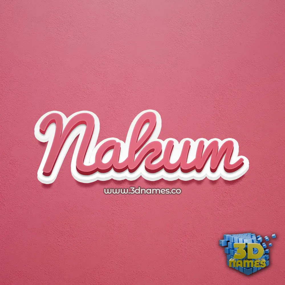 nakum in Red Scribble style - 3D name wallpaper
