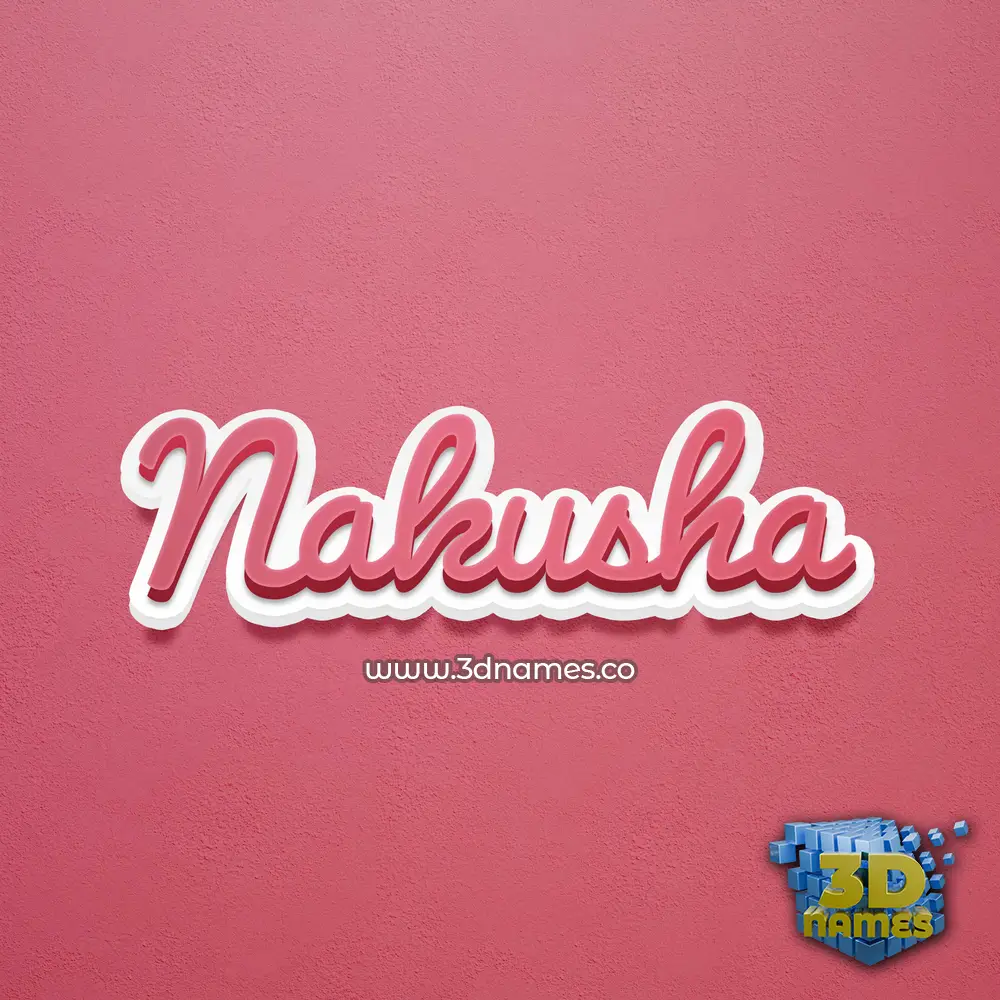 nakusha in Red Scribble style - 3D name wallpaper
