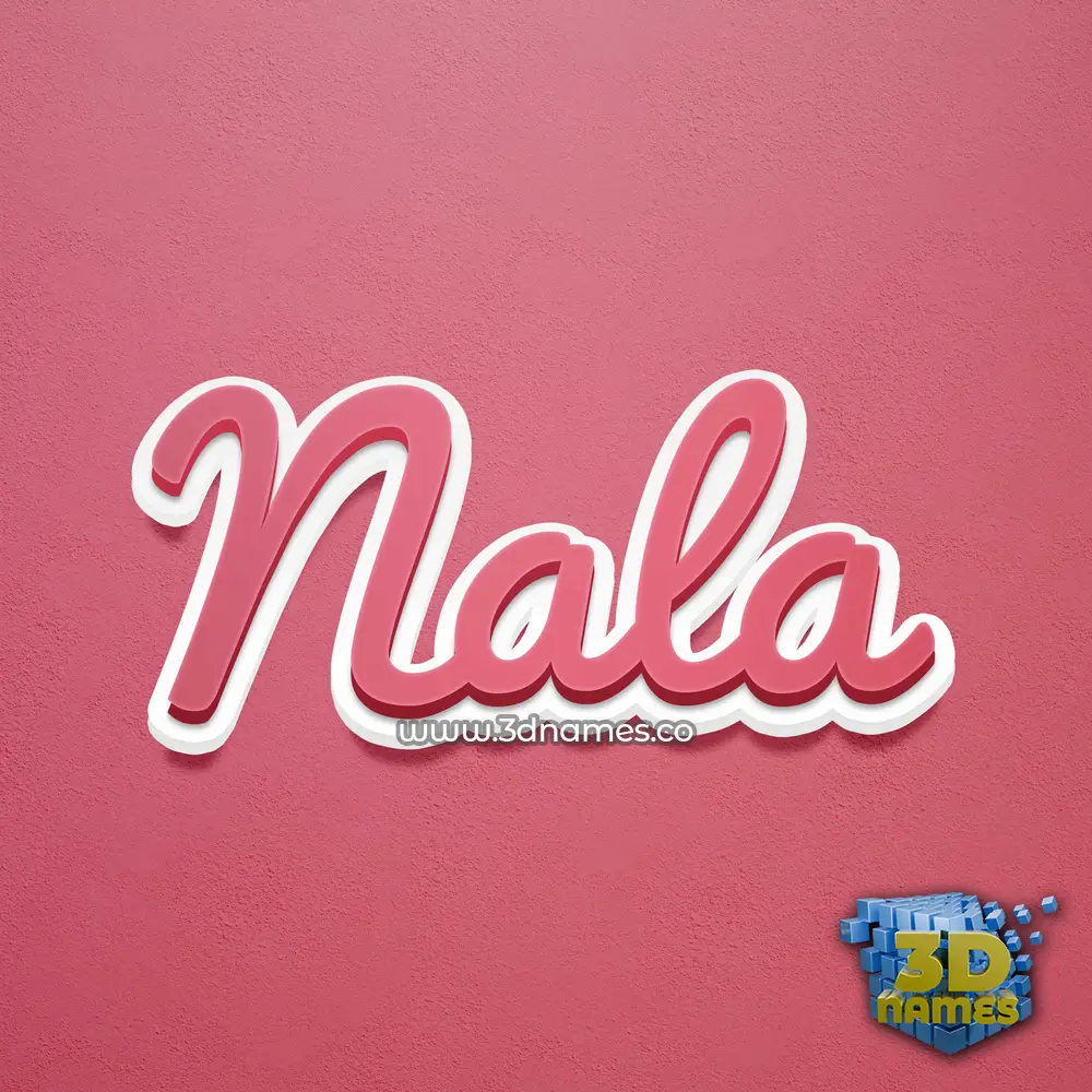 nala in Red Scribble style - 3D name wallpaper