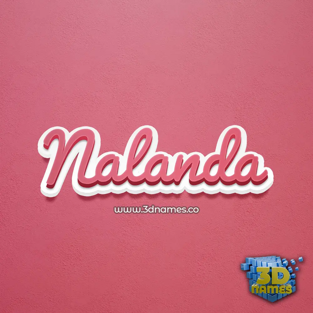 nalanda in Red Scribble style - 3D name wallpaper