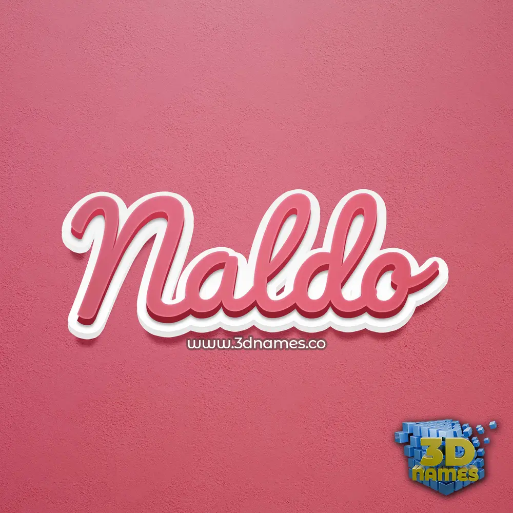 naldo in Red Scribble style - 3D name wallpaper