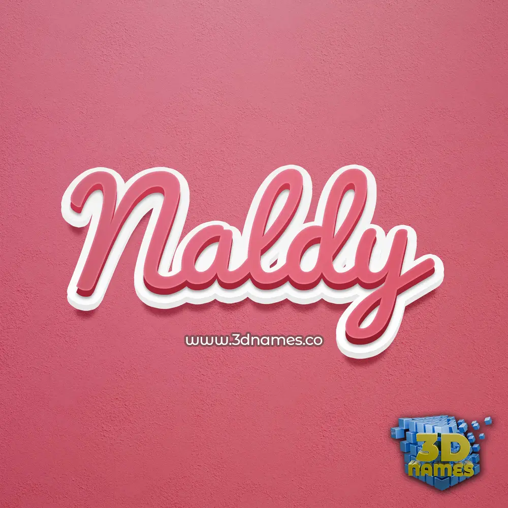 naldy in Red Scribble style - 3D name wallpaper