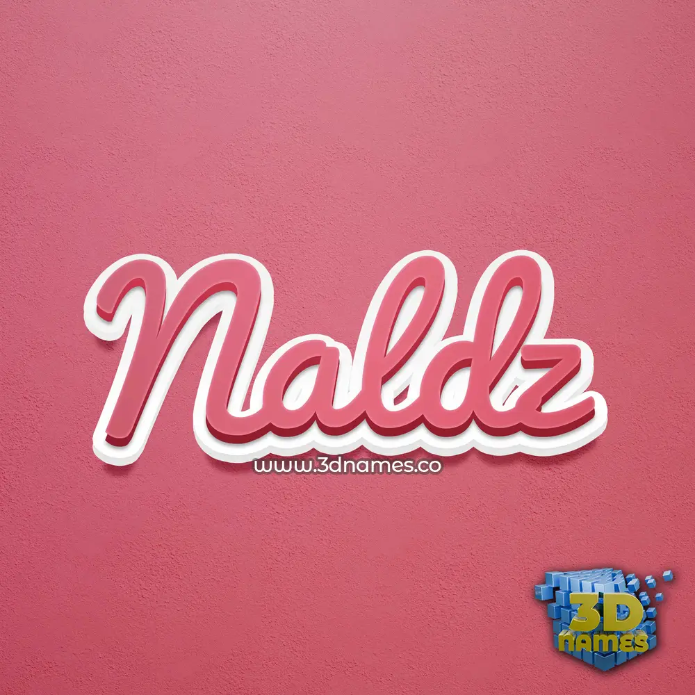 naldz in Red Scribble style - 3D name wallpaper