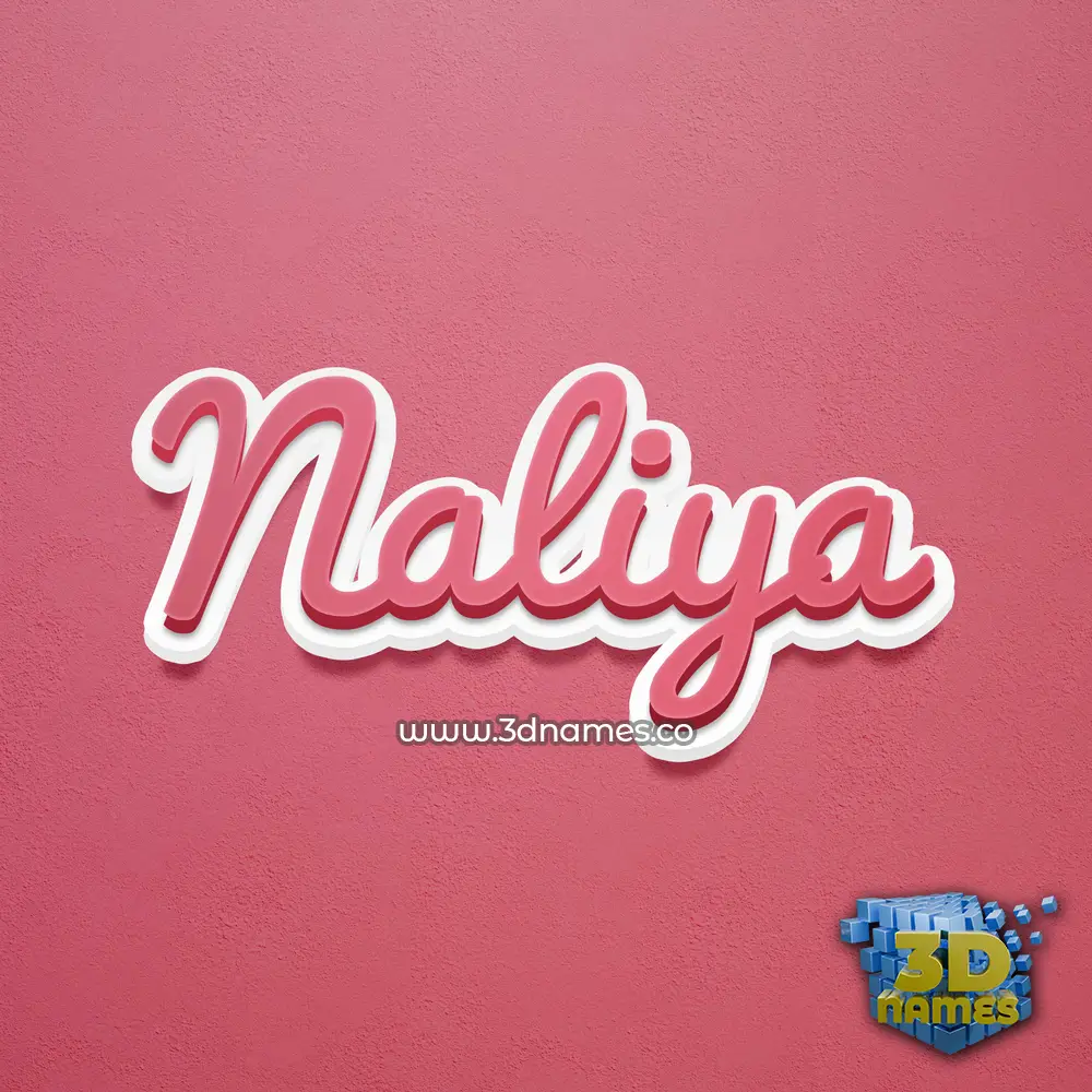 naliya in Red Scribble style - 3D name wallpaper