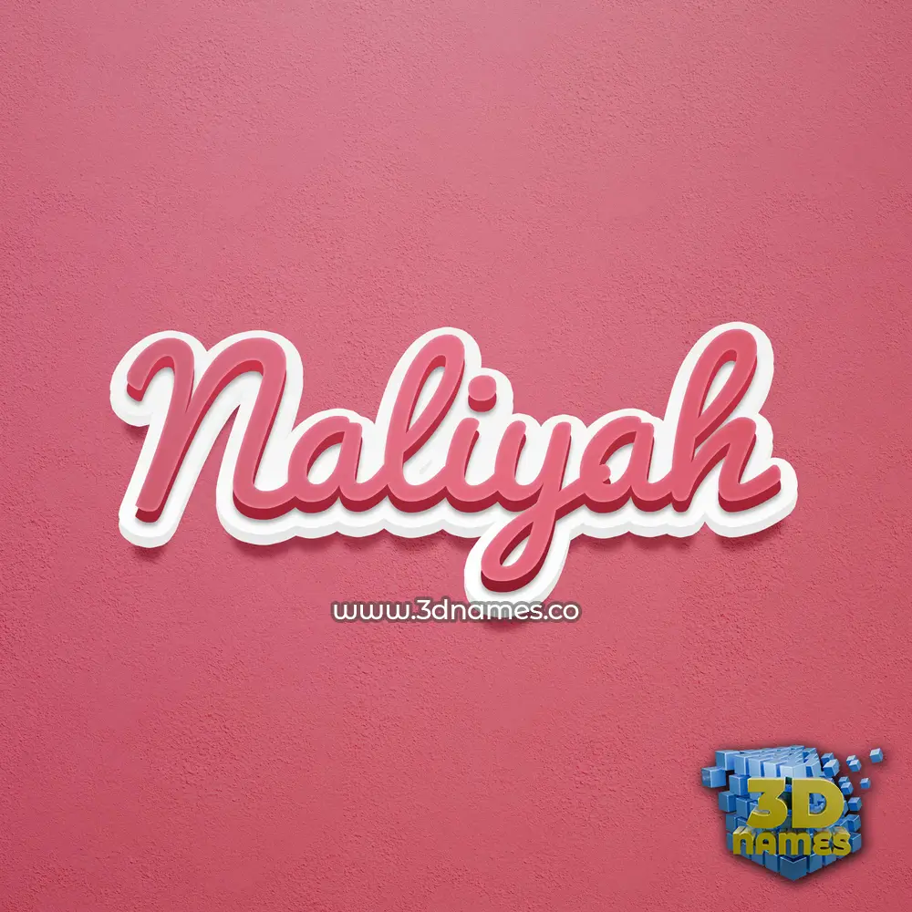naliyah in Red Scribble style - 3D name wallpaper