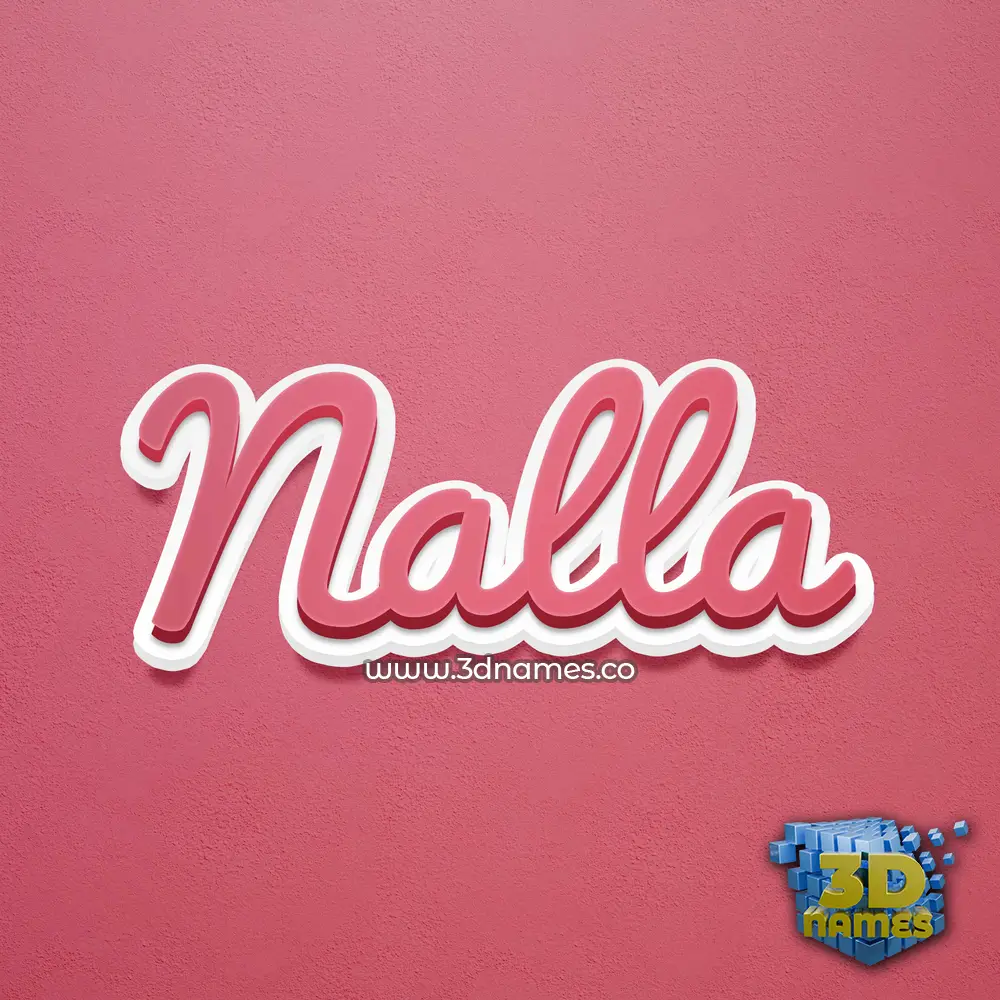 nalla in Red Scribble style - 3D name wallpaper