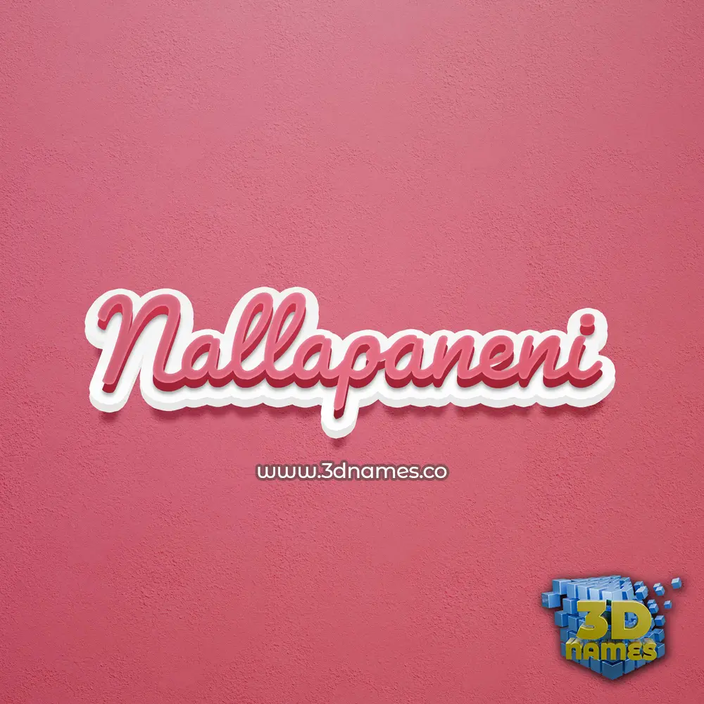 nallapaneni in Red Scribble style - 3D name wallpaper