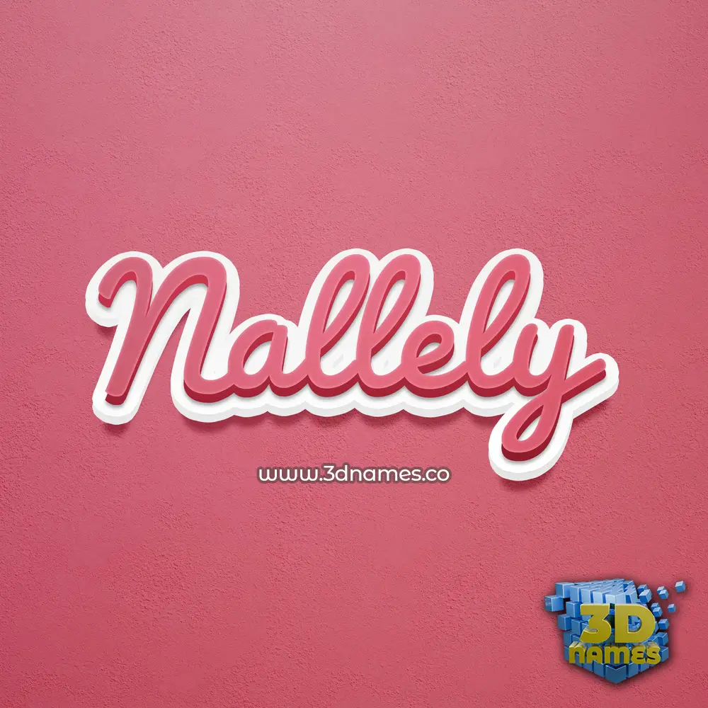 nallely in Red Scribble style - 3D name wallpaper