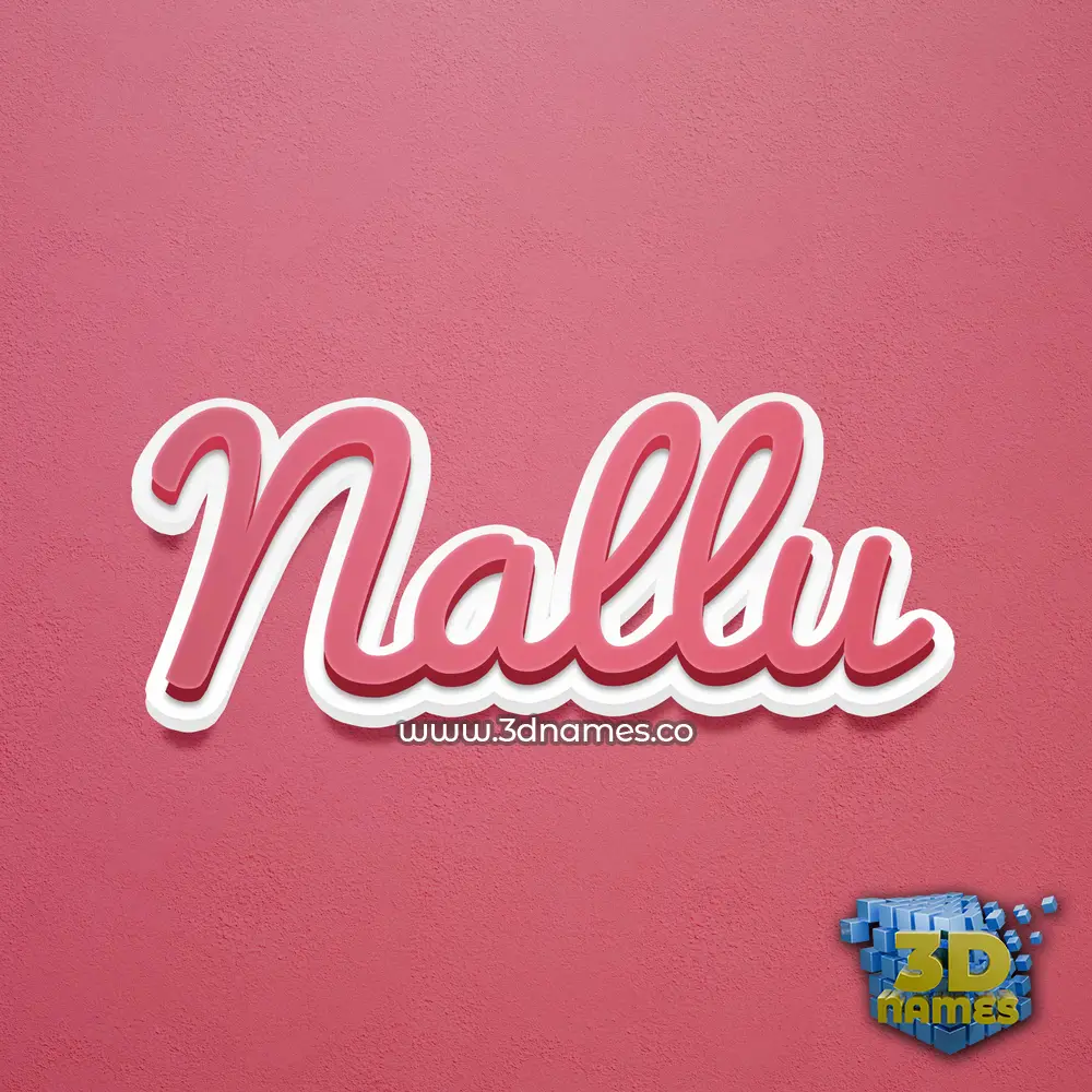 nallu in Red Scribble style - 3D name wallpaper