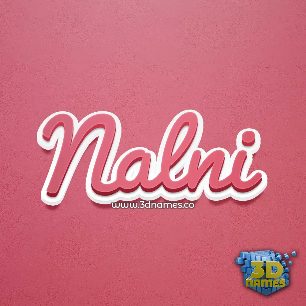 nalni in Red Scribble style - 3D name wallpaper