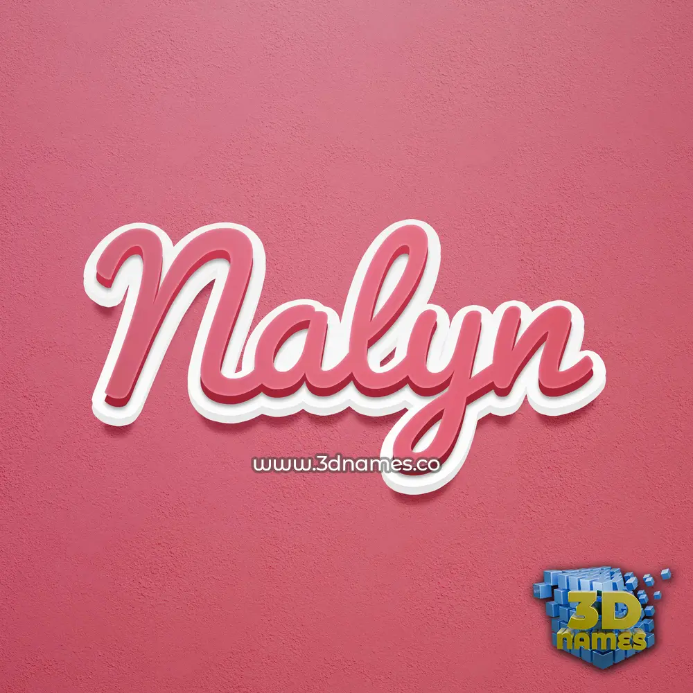nalyn in Red Scribble style - 3D name wallpaper