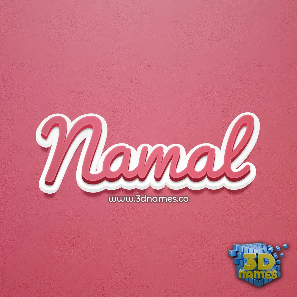 namal in Red Scribble style - 3D name wallpaper