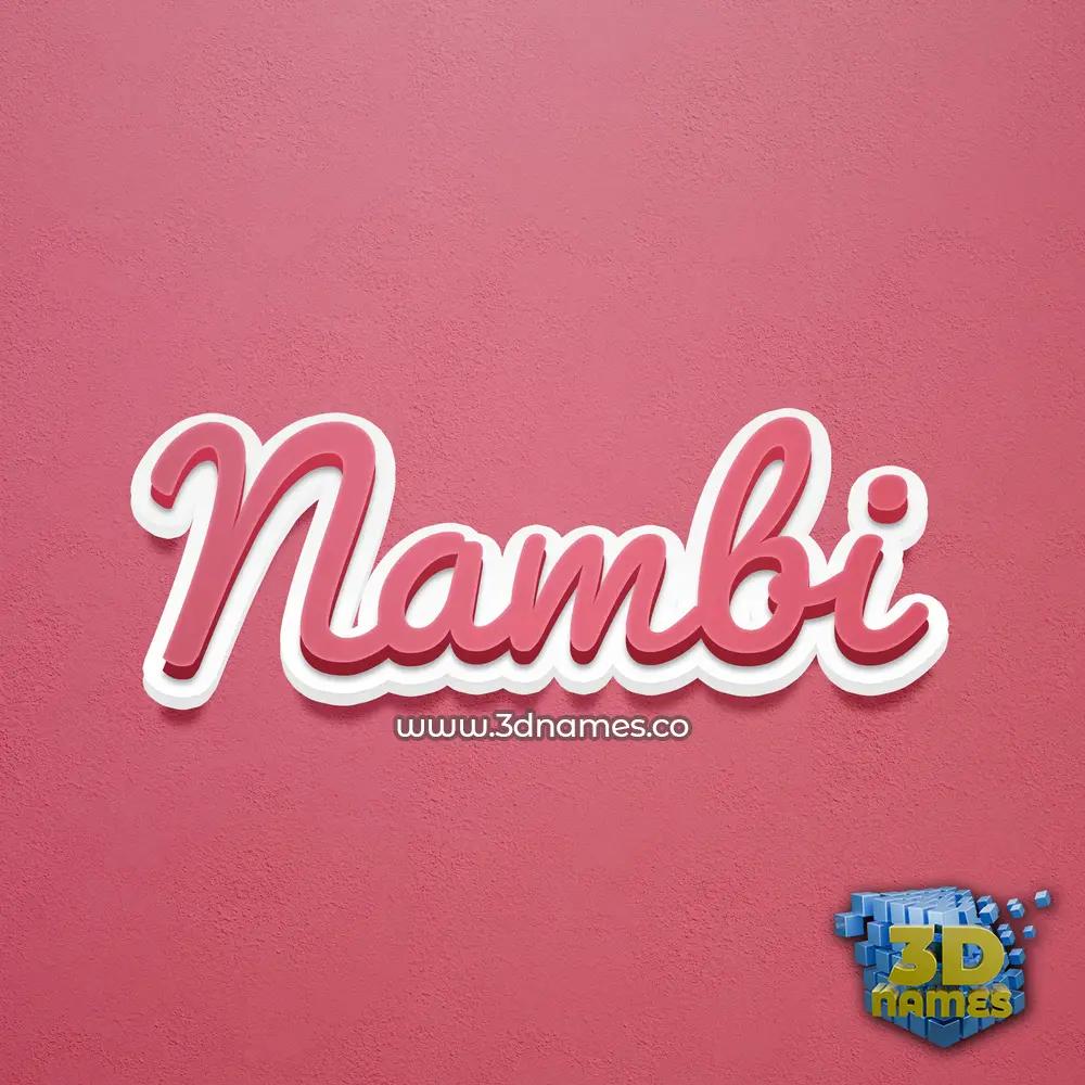 nambi in Red Scribble style - 3D name wallpaper