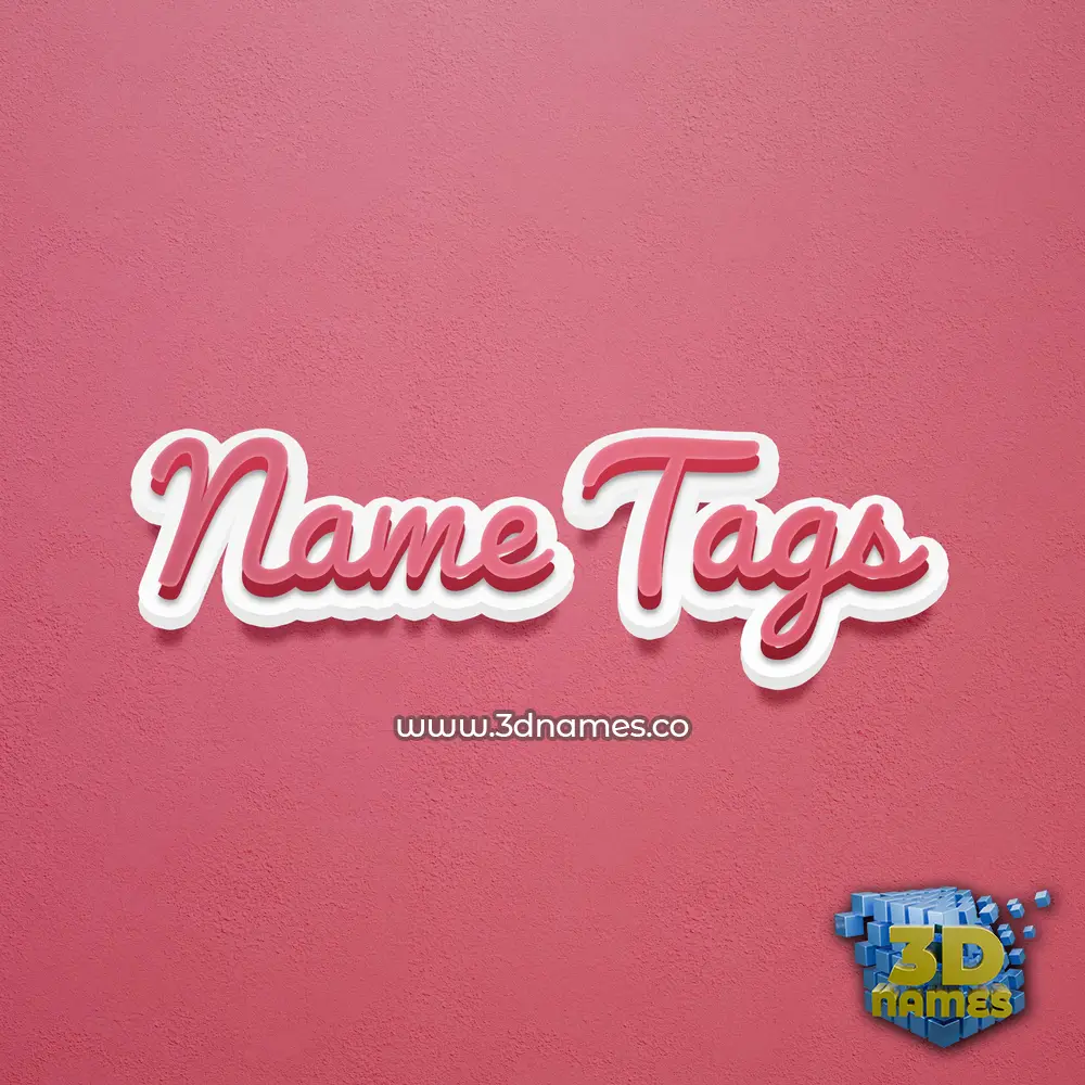 name tags in Red Scribble style - 3D name wallpaper