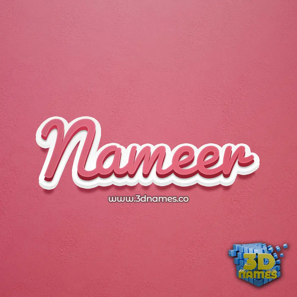 nameer in Red Scribble style - 3D name wallpaper