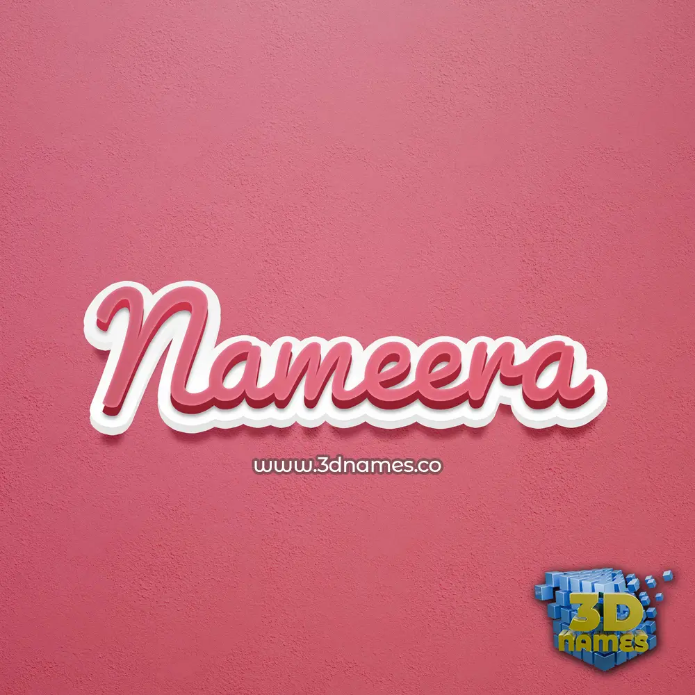 nameera in Red Scribble style - 3D name wallpaper