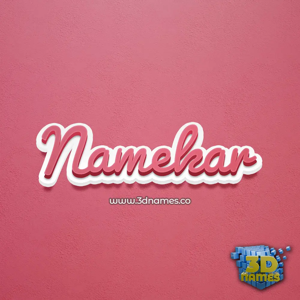 namekar in Red Scribble style - 3D name wallpaper